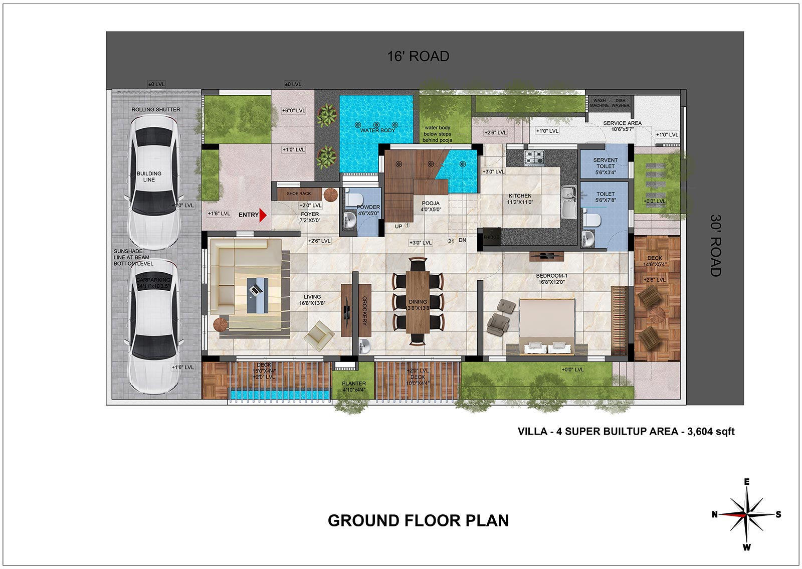 Ground Floor, First Floor, Terrace Floor, Terrace Roof