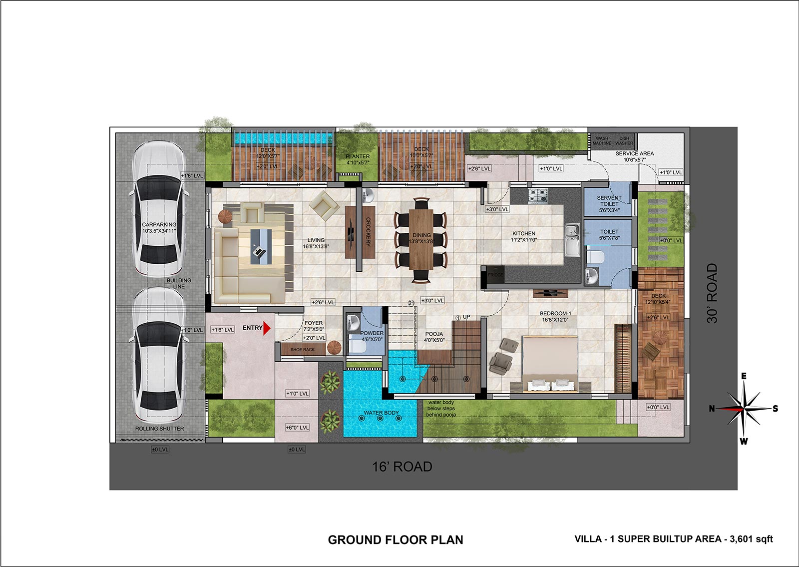 Ground Floor, First Floor, Terrace Floor, Terrace Roof